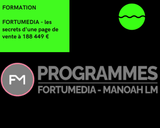 la formation Fortumedia - Secret D'une Page De Vente est disponible à bon prix sur notre site