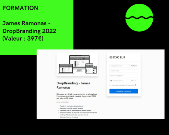 la formation James Ramonas - DropBranding 2022 est disponible à bon prix sur notre site
