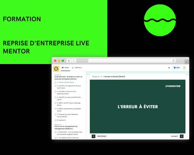 Formation Reprise d entreprise de LiveMentor